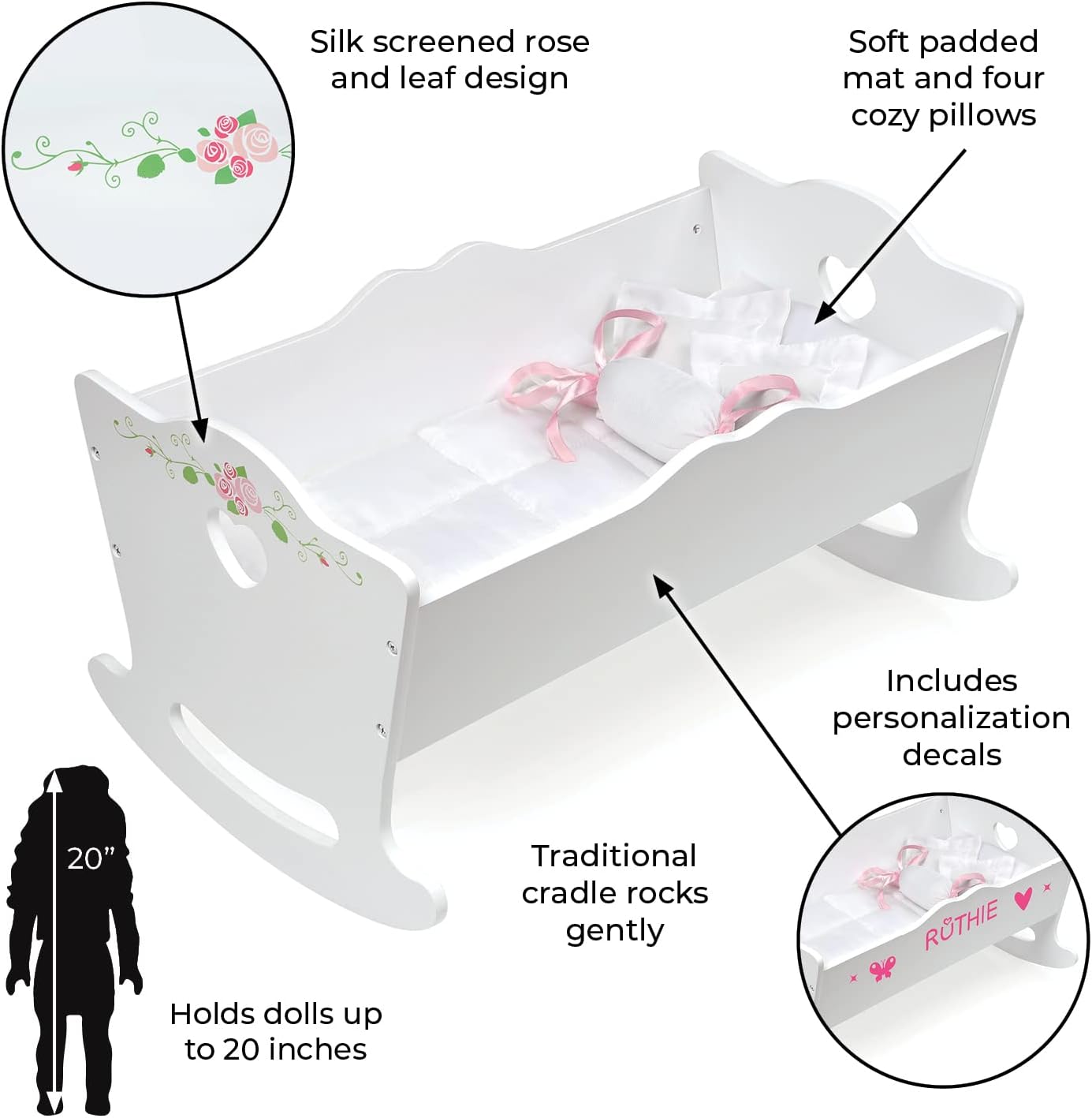 Badger Basket Wooden Doll High Chair Toy Rocking UK Ubuy