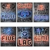 Jumant PRINTED Neon Gaming Posters - 8x10 UNFRAMED - Gaming Room Decor - Video Game Room Decor - Gaming Wall Decor - Gamer Decor - Gamer Room Decor for Boys - Gamer Wall Decor - Playstation Decor