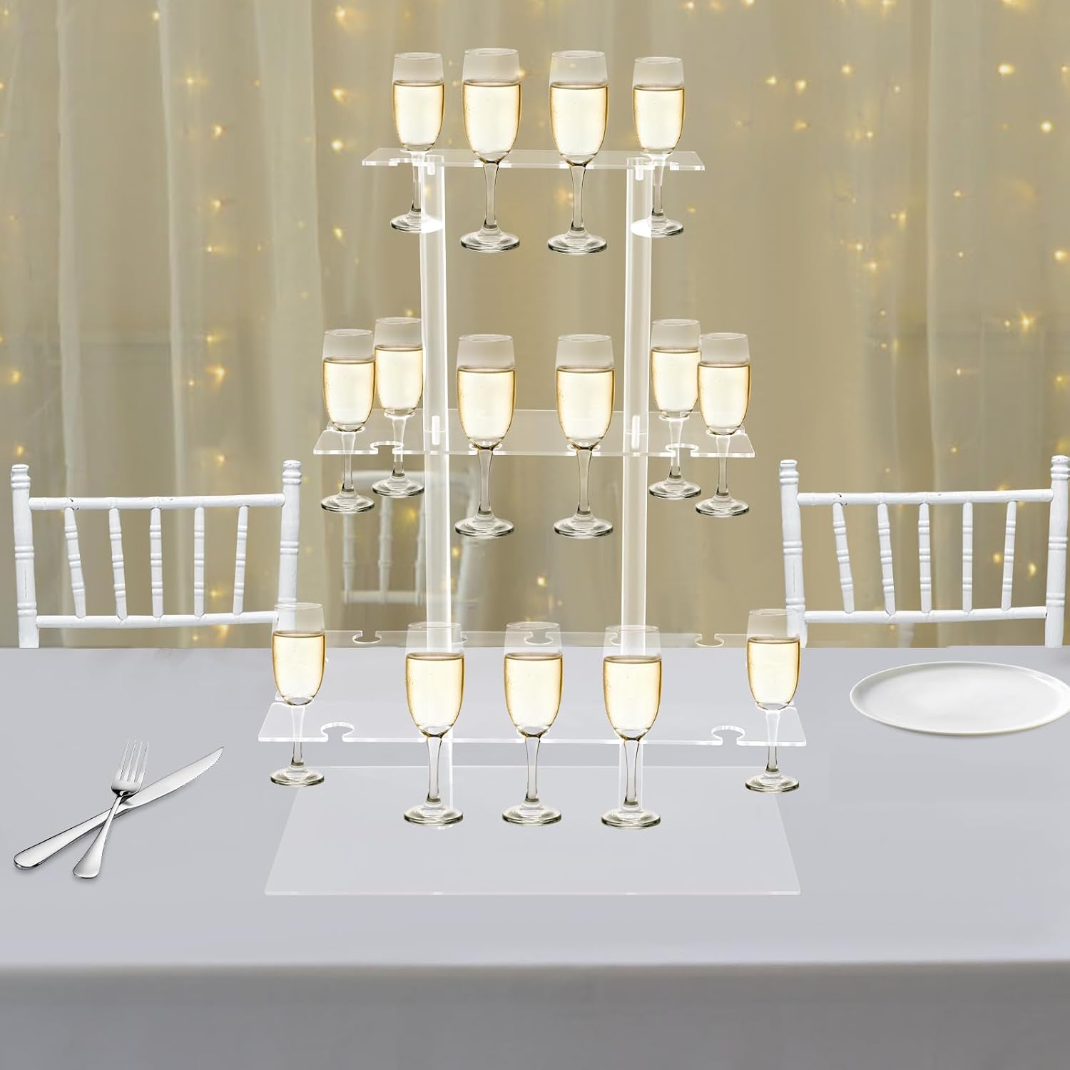 Acrylic Champagne Wall Holder for Party Champagne Stand Tabletop Stemware Hanging Display Rack