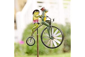 Enchanting Frog Bicycle Metal Wind Spinner