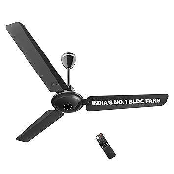 atomberg Efficio Alpha 1200mm BLDC Ceiling Fan with Remote Control | BEE 5 star Rated Energy Efficient Ceiling Fan | High Air Delivery with LED Indicators | 2 Year Warranty (Gloss Black)