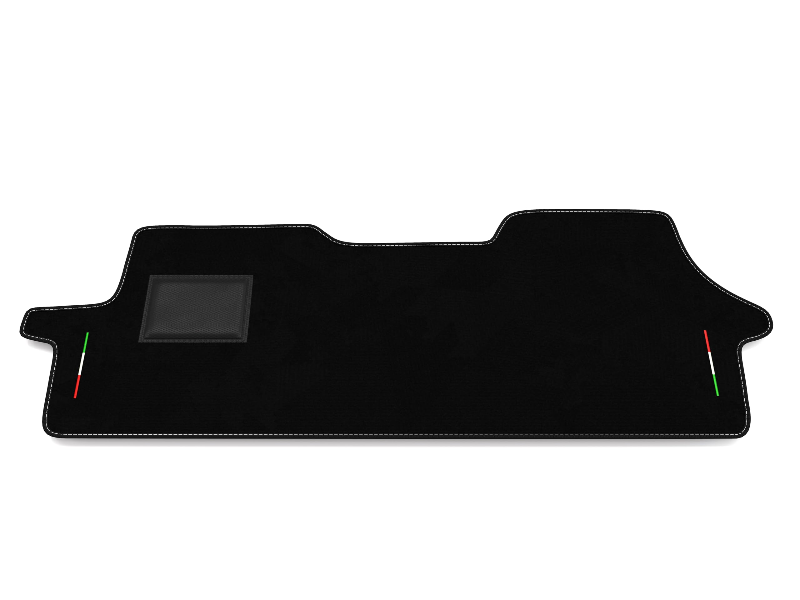 Tappetini compatibili con Fiat Ducato 2014-2025, ricamo bandiera Italia, kit tappetini auto personalizzati, set tappeti in moquette, bordo nero.