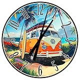 Decorative Concepts Vintage Surfing Wall Clock, Surf Shop Clock, Tropical Beach Wall Clock, Hawaiian Surfing