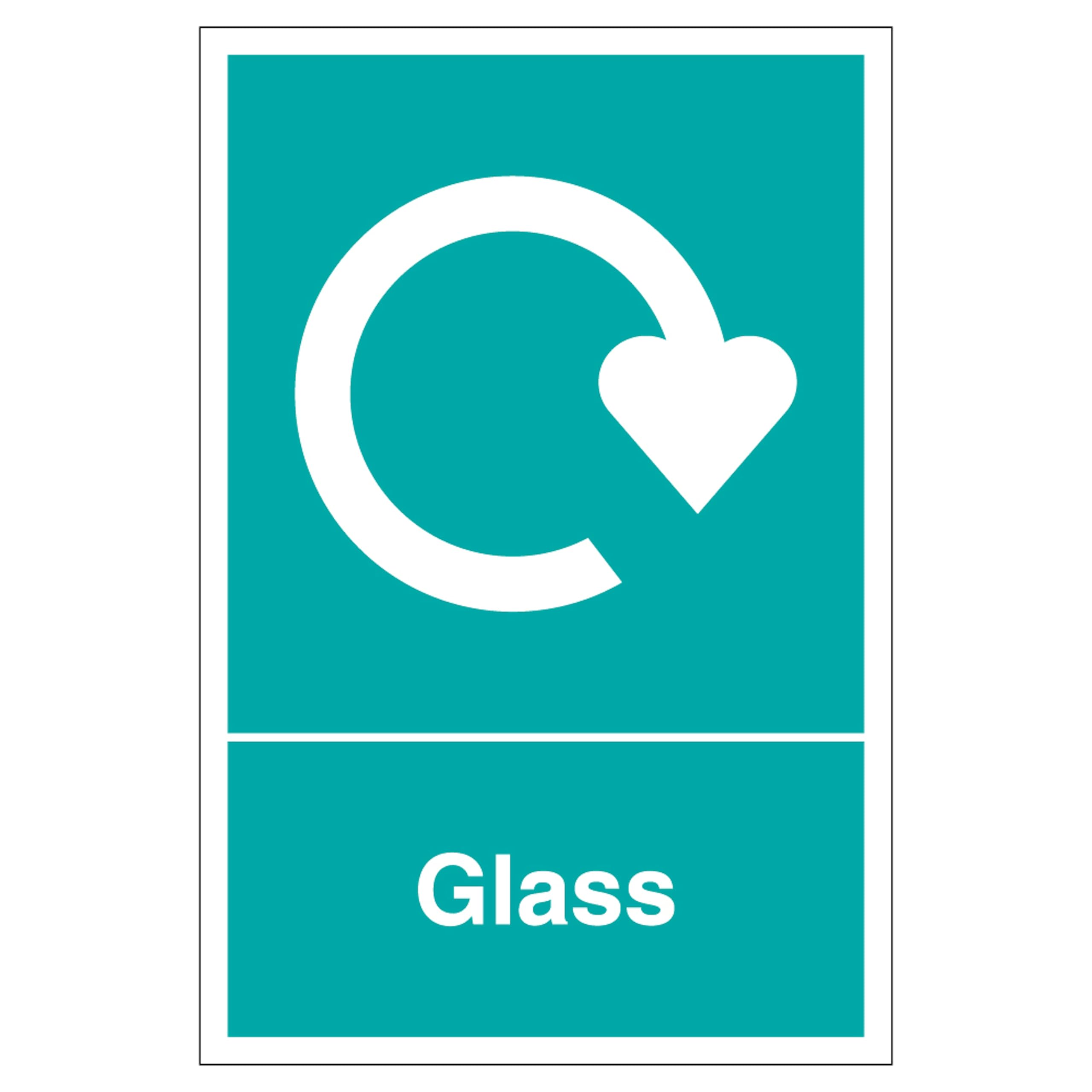 V Safety WRAP - Glass Recycling 210 x 297 mm (A4) - 2mm Rigid Plastic Safety Sign