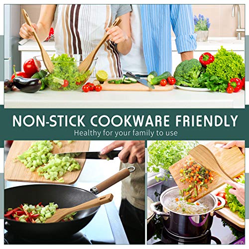 3 Pieces Bamboo Cooking Spatula And Paddle Set Bamboo Turner Bamboo Wok Spatula Bamboo Spoon Heat Resistant Bamboo Kitchen Utensil For Nonstick Cookware, 3 Styles #TOP5