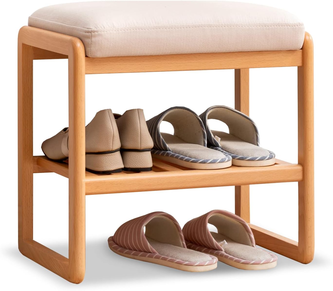 Amazon.com: Fancyarn Shoe Storage Bench, 100% Solid Beech Wood, 23.6 ...