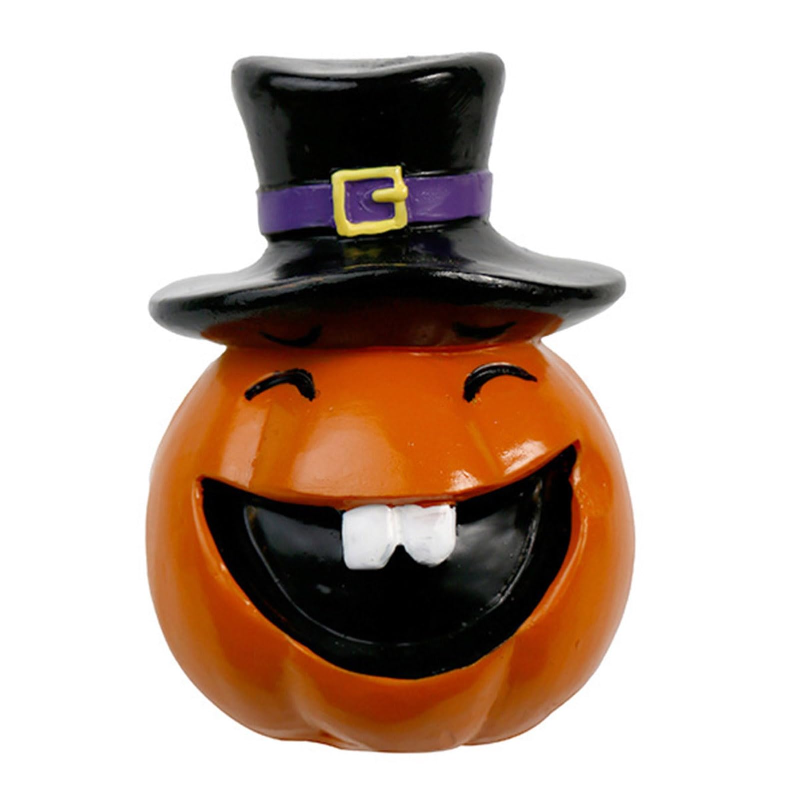 ZhzeYun Halloween Pumpkin Statue, Resin Spooky Face Figurine for Home Tabletop Decor, Whimsical Witch Hat Ornament for Tiered Tray, Funny Festive Collectible Gift, 16.4cm [object Object]