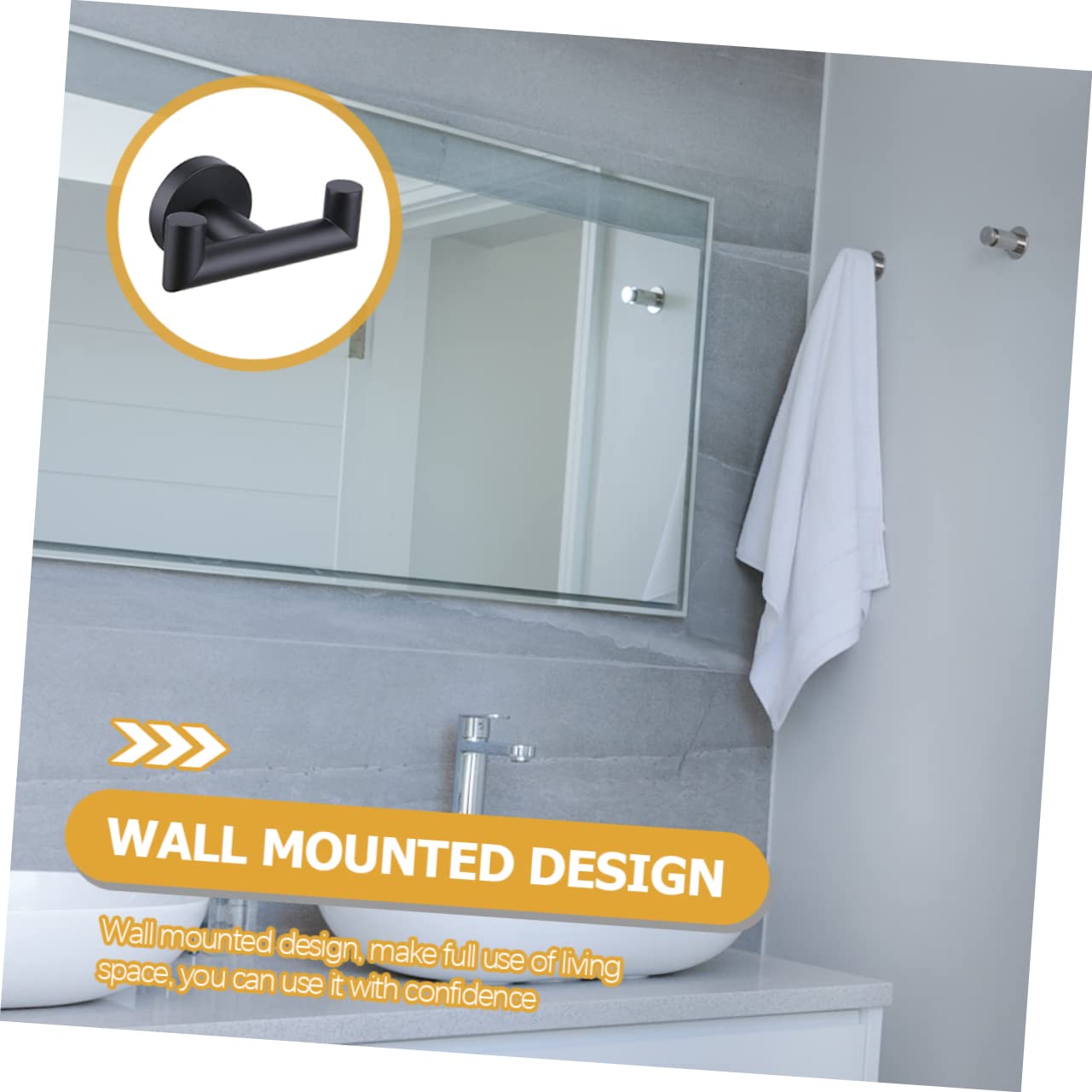 Zerodeko 3piezas Gancho Doble De Toalla De Acero Inoxidable Colgador Práctico Para Cocina y Baño Montaje Pared Diseño Compacto y Resistente Soporte Para Toallas