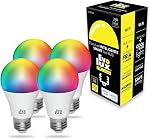 Evolux Smart Light Bulb (E26) - Ampoule Intelligente - Smart Bulbs Alexa Compatible - Colour Changing, Dimmable - 806 Lumens - Energy Saver for 2.4 GHz Networks - Warm & Cool White Light, 4-Pack