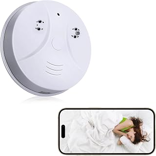 Hidden Camera Smoke Detector Wireless WiFi Camera with Night Vision/Motion Detection, Remote and APP Control for Home/Office/Nanny Surveillance Security Indoor.