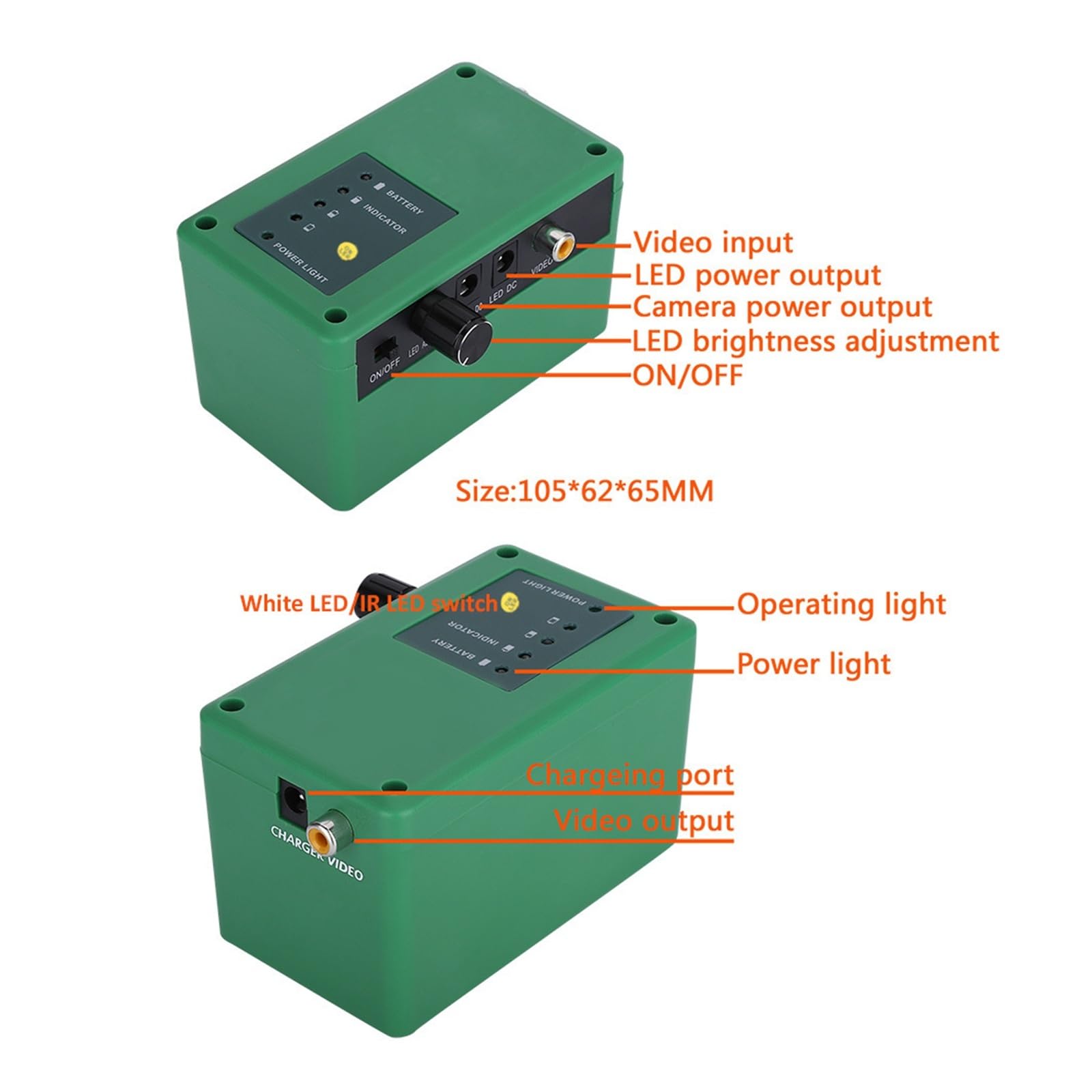 Détecteur de Poissons 7 Pouces, caméra de pêche sous-Marine 1000TVL, 15 LED Blanches + 15 Lampes infrarouges for la Glace et