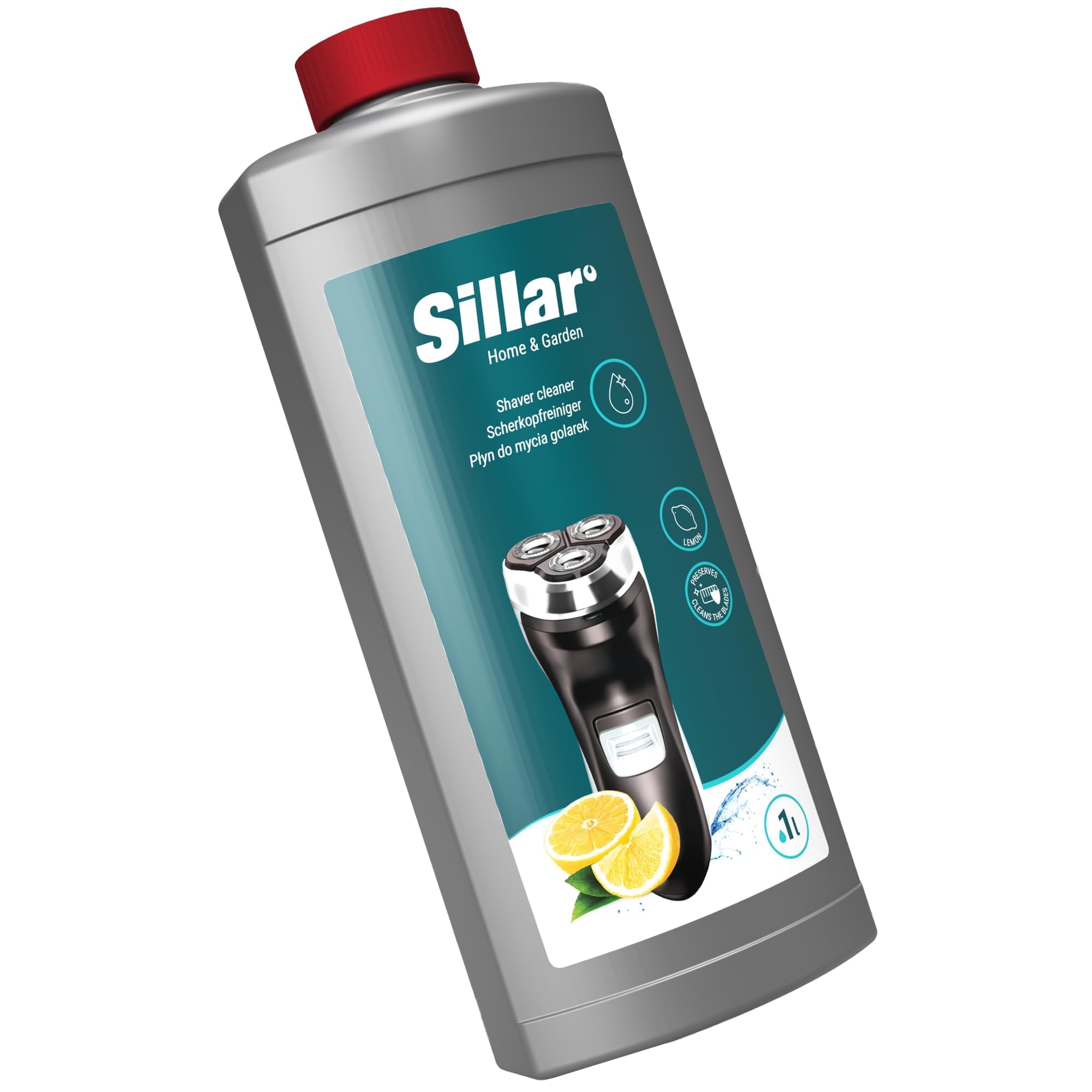 Sillar Líquido Limpiador Recargable para Cabezales de Afeitado 1 L - Limones - Compatible con Braun CCR Series 3, 5, 7, 9, Clean&Renew - Higiene y Eficacia - Pack de 2