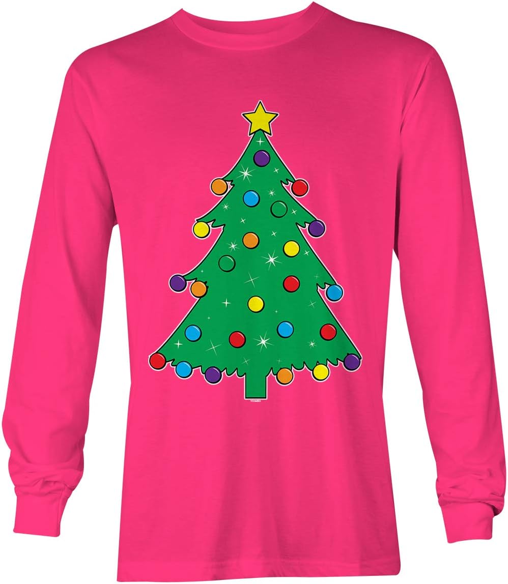 Tcombo Christmas Tree Decorated - Xmas Santa Claus Unisex Long Sleeve Shirt