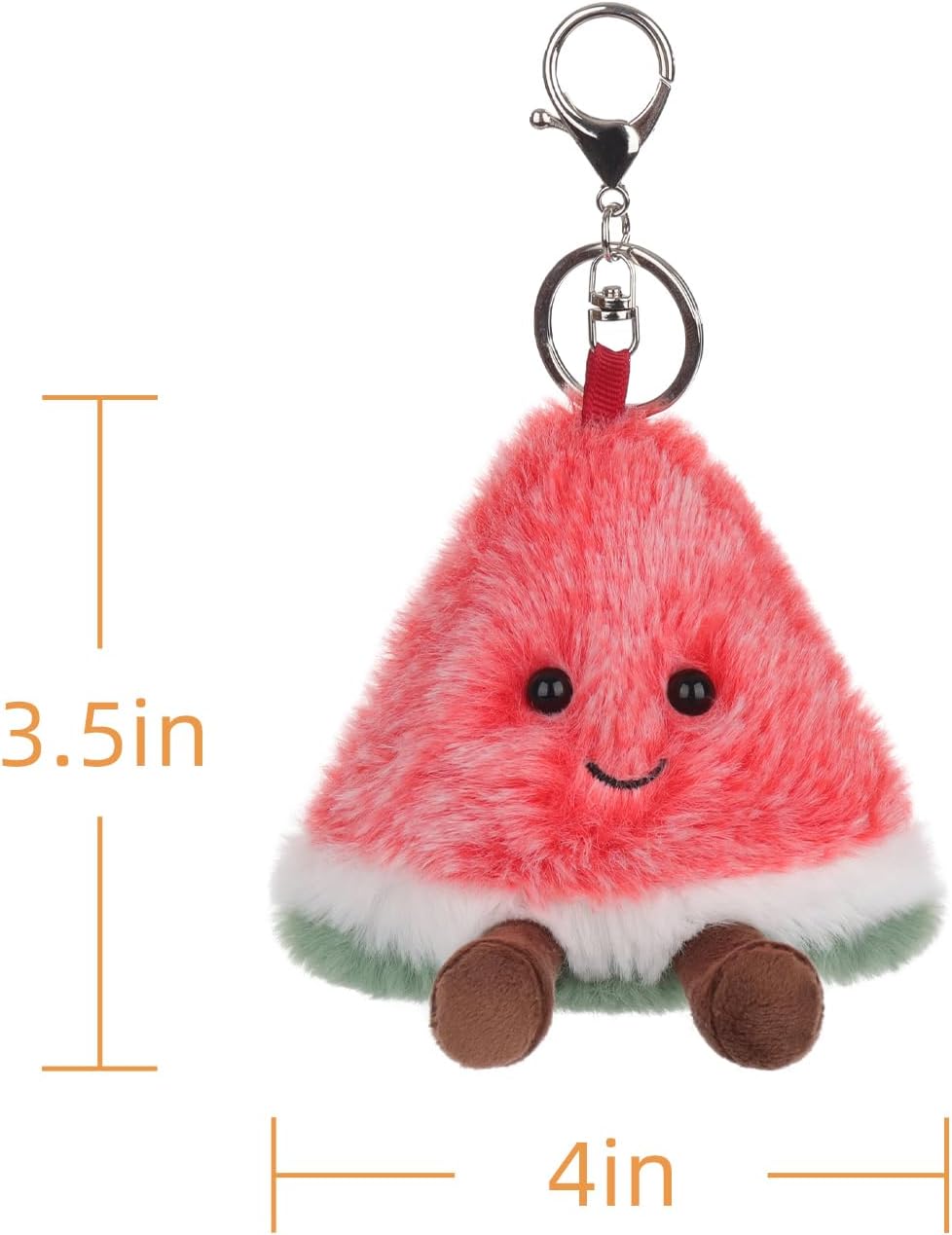 Apricot Lamb Watermelon Cute Food Plushies Keychain, Soft Stuffed Plush Keychain Toys for Kids’ Backpack, Purse, 3.5Inches - Image 8