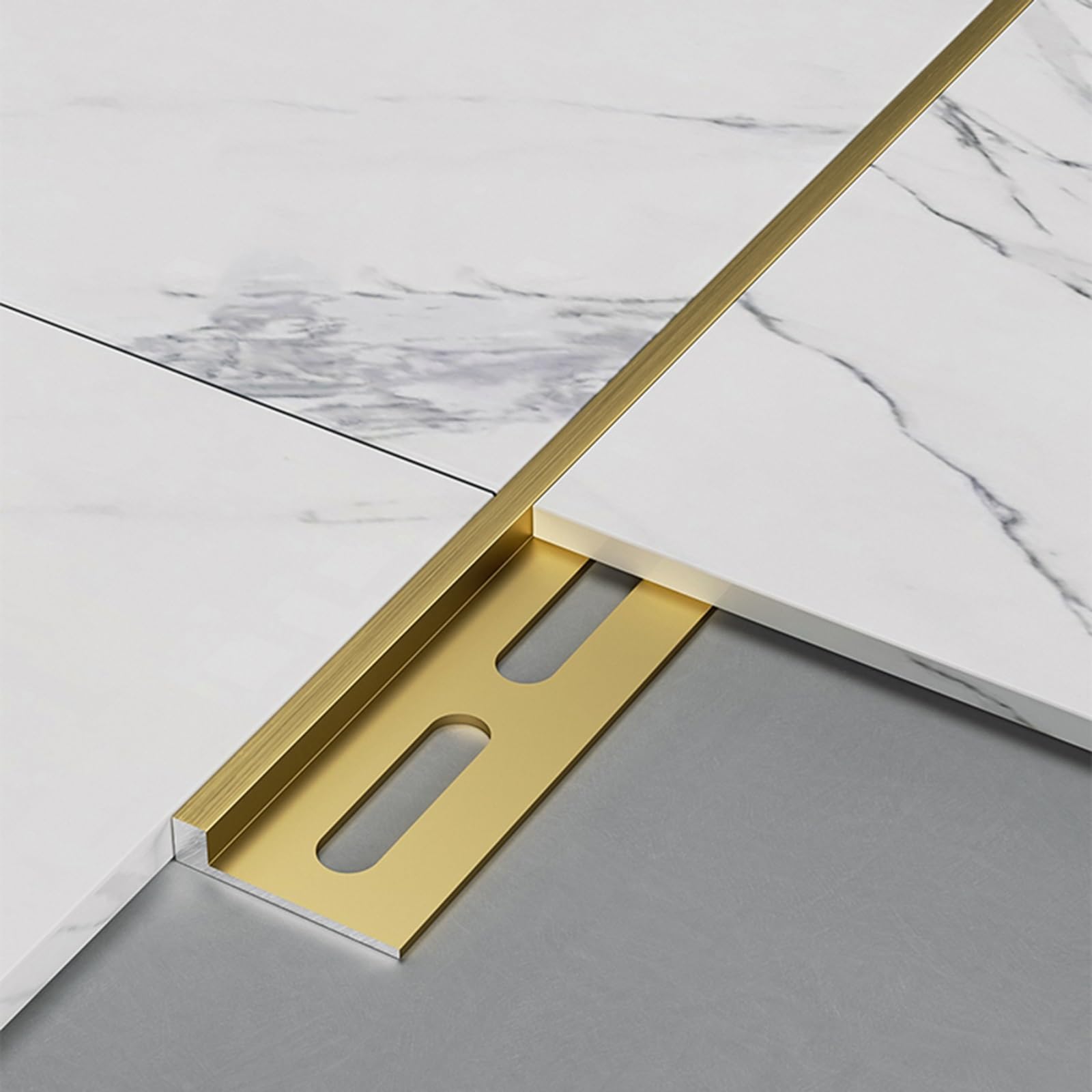 Striscia Divisoria Da 3 Pezzi × 100 Cm, Bordo Porta A Forma Di L In Lega Di Alluminio, Striscia Di Transizione Ad Angolo Retto Per La Protezione Dei Bordi(Brass,18.0mm)