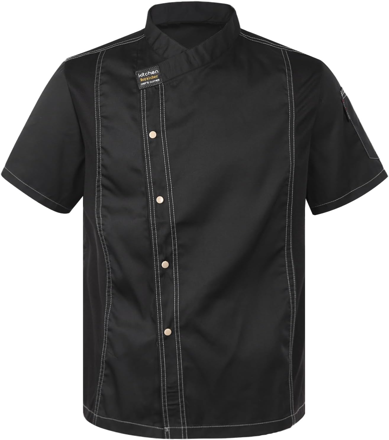 Unisex Short Sleeve Chef Jackets Coat Set Kitchen Restaurant Work Uniform for Women Men