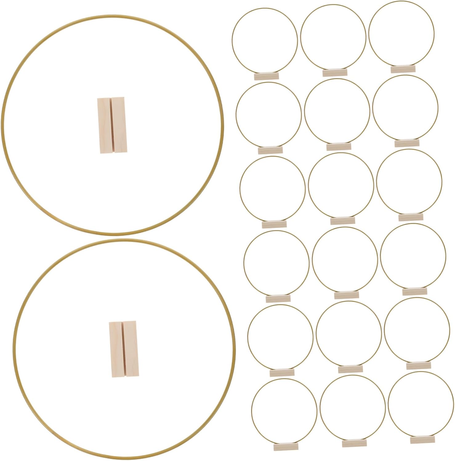 PRETYZOOM 24pcs Metal Floral Hoops for DIY Decor Wedding Table Centerpiece Hoop Stands Macrame Wreath Form