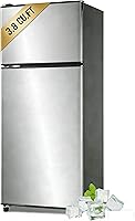 Vista 8 de Refrigerador de 3.5 pies cúbicos, 2 puertas, control de termostato ajustable de 7 niveles, refrigerador con congelador superior, cerradura fresca