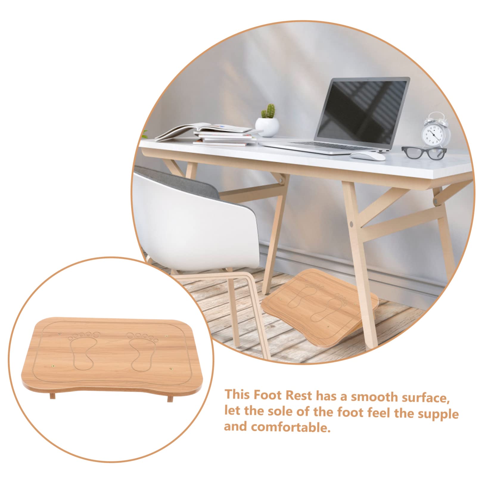 Repose-Pieds de Bureau Bureau Plateau Lisse en Panneau Artificiel Soulage la Pression des Jambes Améliore la Posture Assise pour Maison