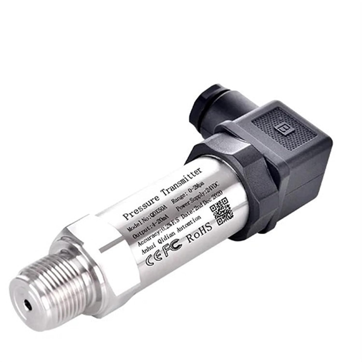 1PCS Pressure Transmitter 4-20mA Transducer Sensor 0-10bar 16bar 60bar 1.6Mpa 1000psi G1/2 Sensor(0-3.3v Output,0-1.6Mpa)