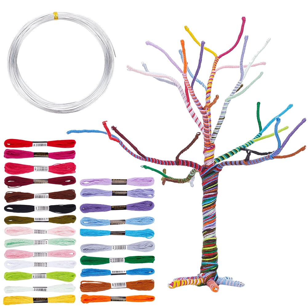 WEBEEDY 2 Set Yarn Tree Kit, Tree of Life Winding Threading Tree Set DIY Craft Kit for Beginners, Jewelry Organizer Arts and Crafts for Adults Women