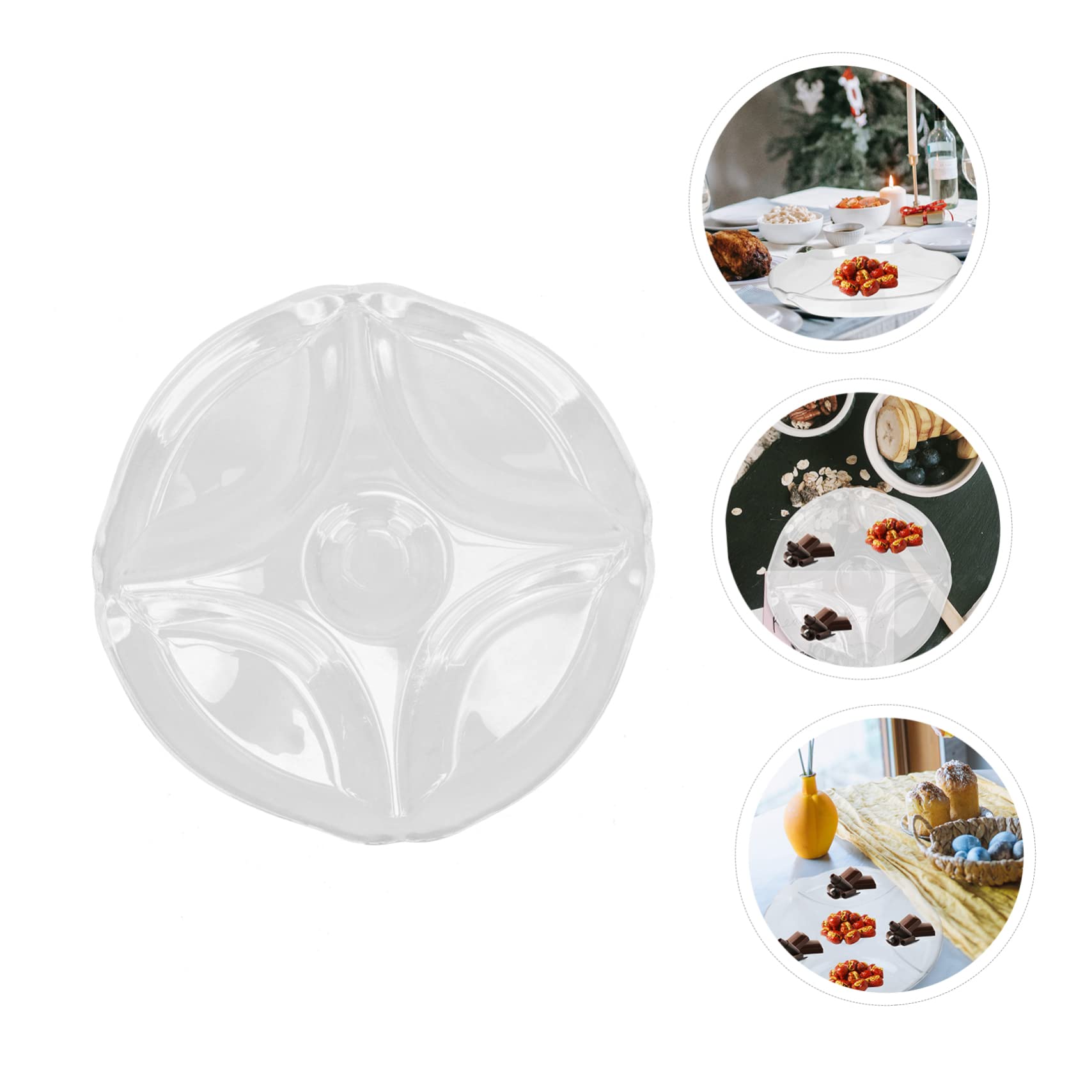 Ciieeo Assiette à Compartiments en Verre, Style Nordique, Séparée pour Collations et Bonbons, Empilable, Anti-transfert D’odeurs, Maison