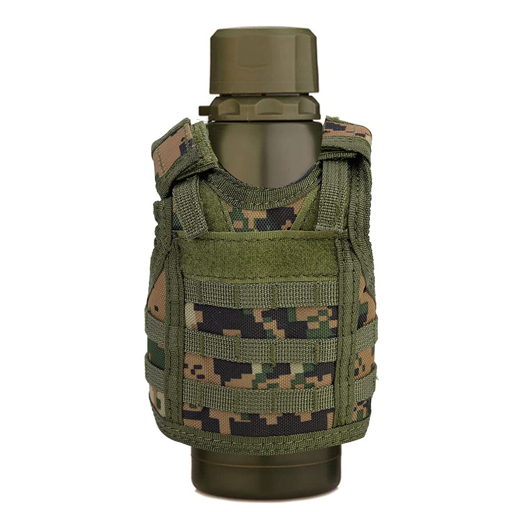 Bierweste, Wear-Mini Miniatur Weste für 350ml-550ml Flaschen für den Außenbereich(Jungle Digital)