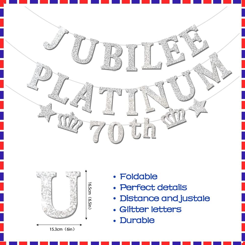 Jubilee Decorations 2022 Glitter Queen Jubilee 2022 Decorations Platinum Jubilee Decorations for