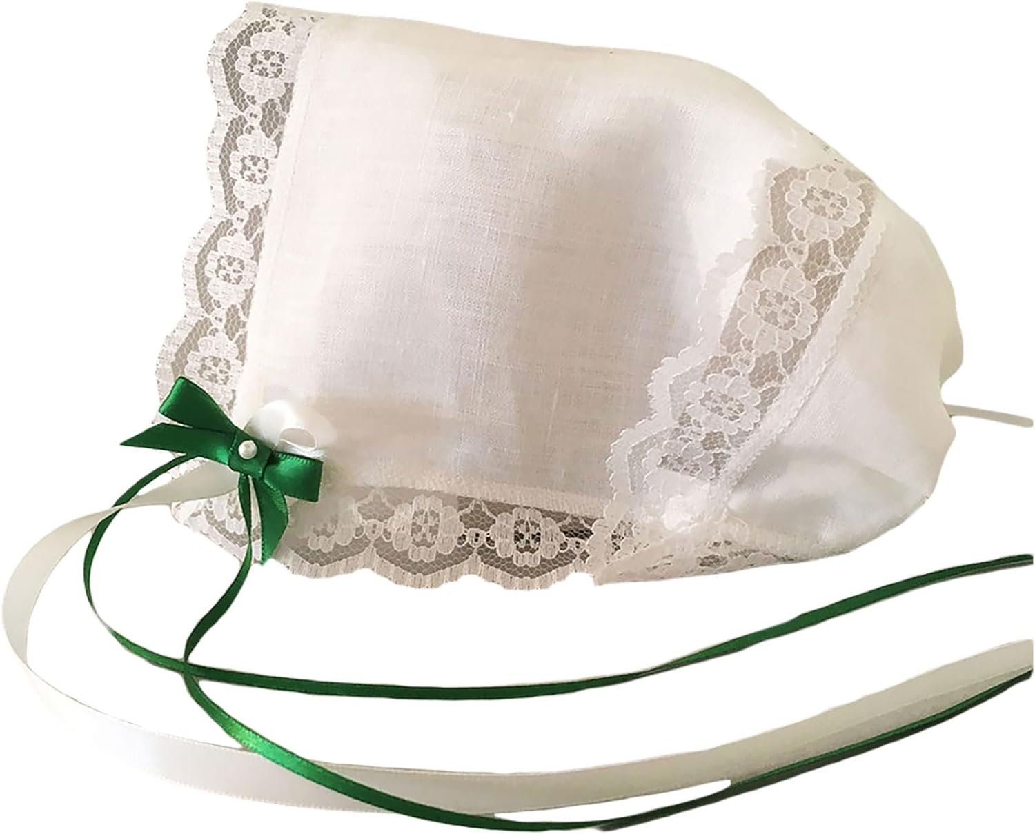 Rose of Sharon Lace 100% Irish Linen Keepsake Hankie Bonnet