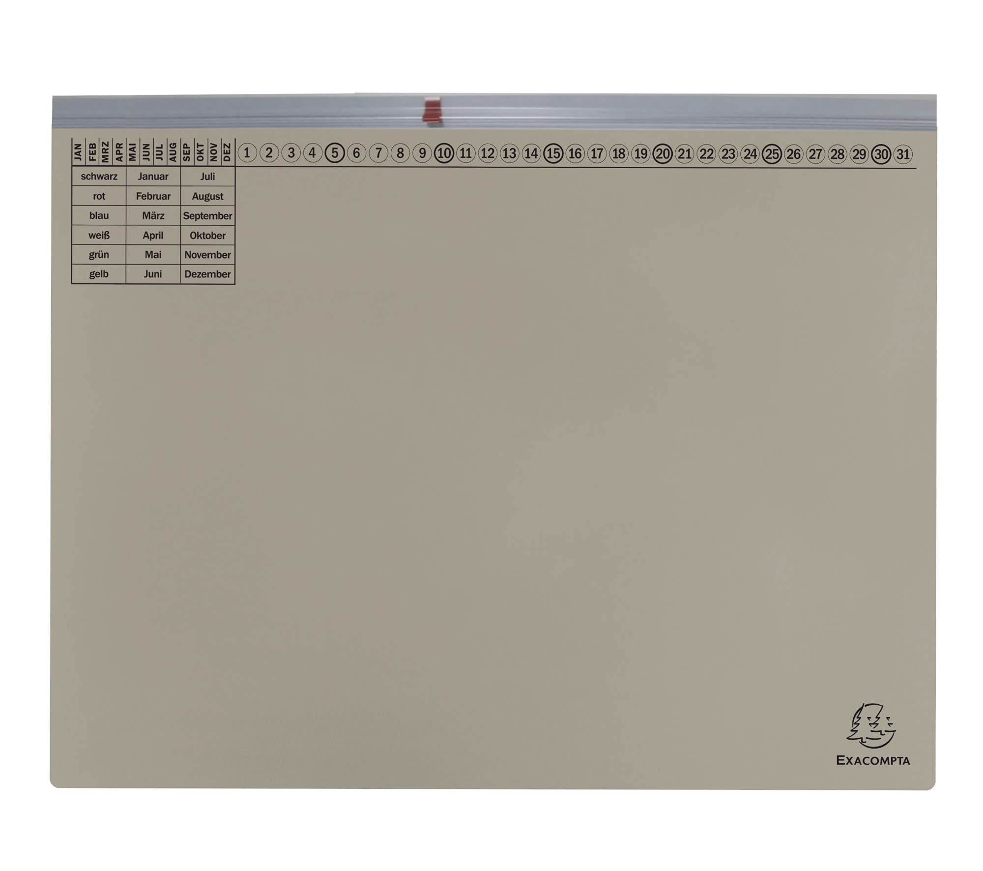 Exacompta - Ref. 370210B - scatola da 25 cartelle sospese, gancio 1 strato grigio