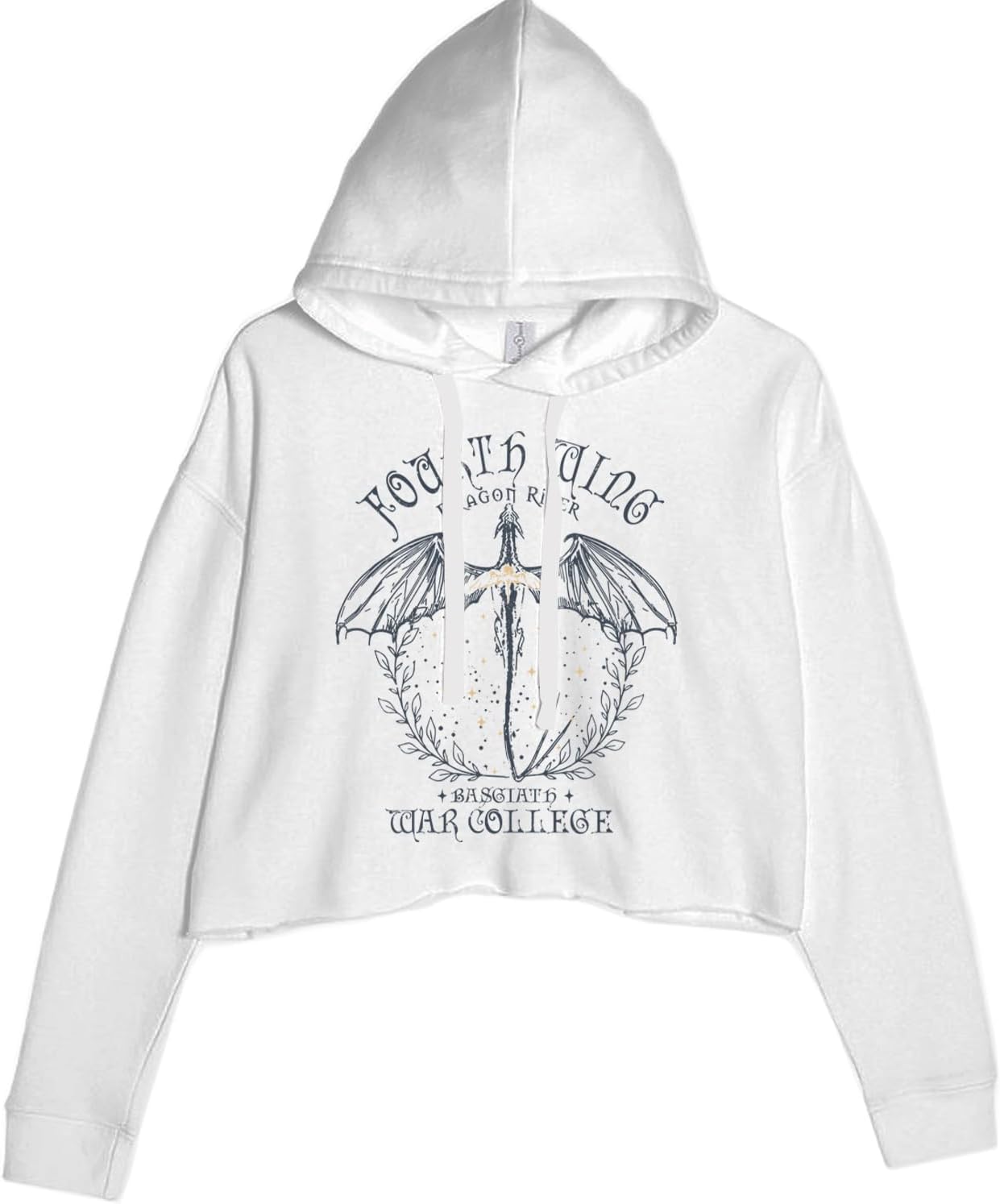 Fourth Wing Dragon Rider Vintage Basgiath War College Cropped Fleece Hoodie, Soft & Cozy, Trendy Fit