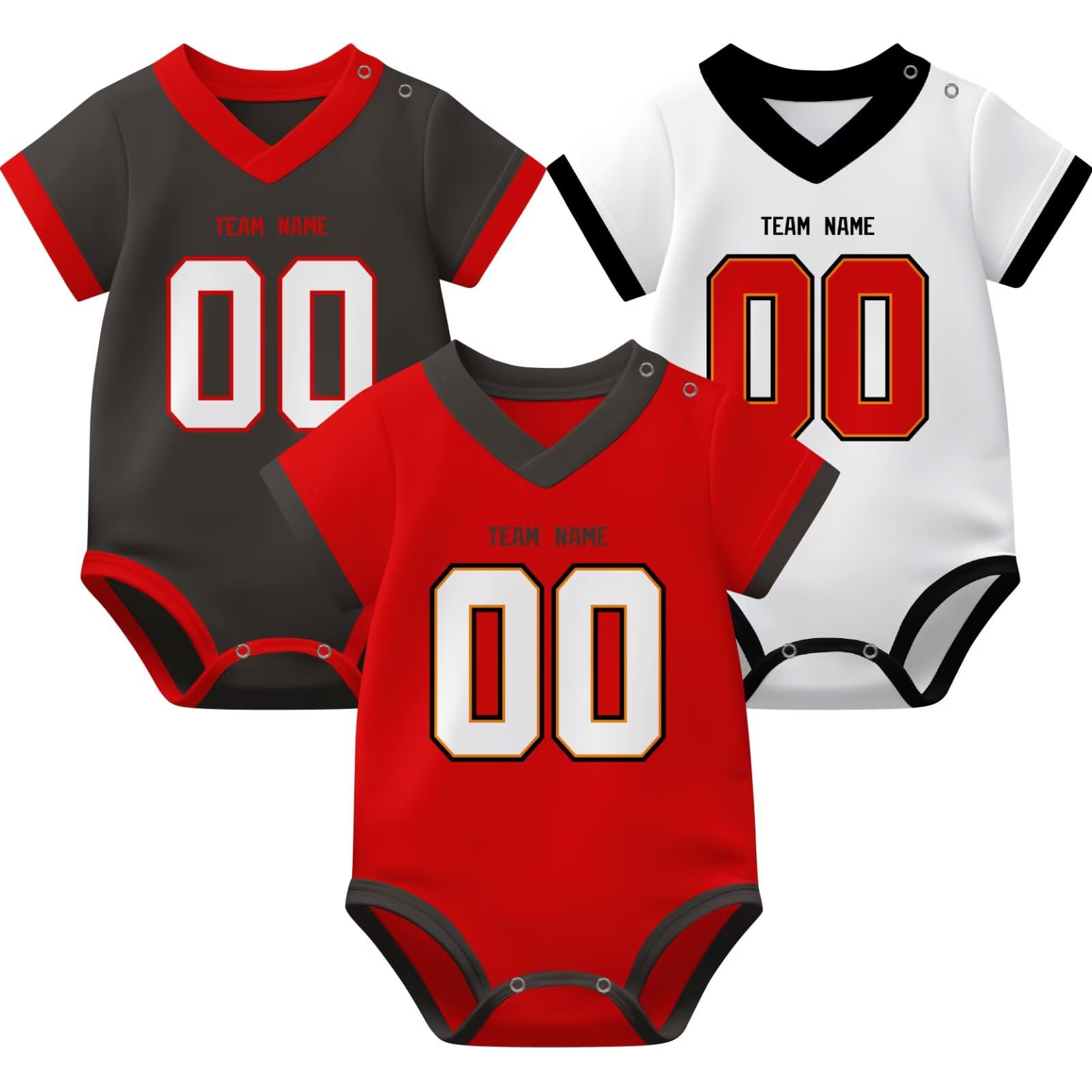 KREDE Baby Clothes Unisex Bodysuit Jersey Style Custom Name Number for Baby Boys