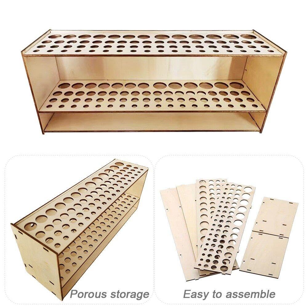 Paint Brush Holder For Artist, 67 Hole Wooden Desk Stand Paintbrush Organizer, Square Paint Brush Storage, Art Supply Organizer For Pens, Paint Brushes