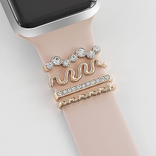 Vista 162 de ALMNVO Bling Diamond Charms for Apple Watch Bands Charms 46mm 45mm 44mm 42mm 41mm 40mm 38mm 49mm,Sparkle Metal Sliding Decorative Rings for iWatch