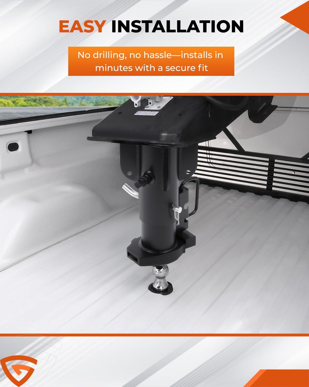 5th Wheel to Gooseneck Adapter, Adjustable 17" Hitch Converter with 2-5/16" Ball, Heavy-Duty Steel,Towing Adapter Safety Adapters Fits RV Trailer Truck Bed