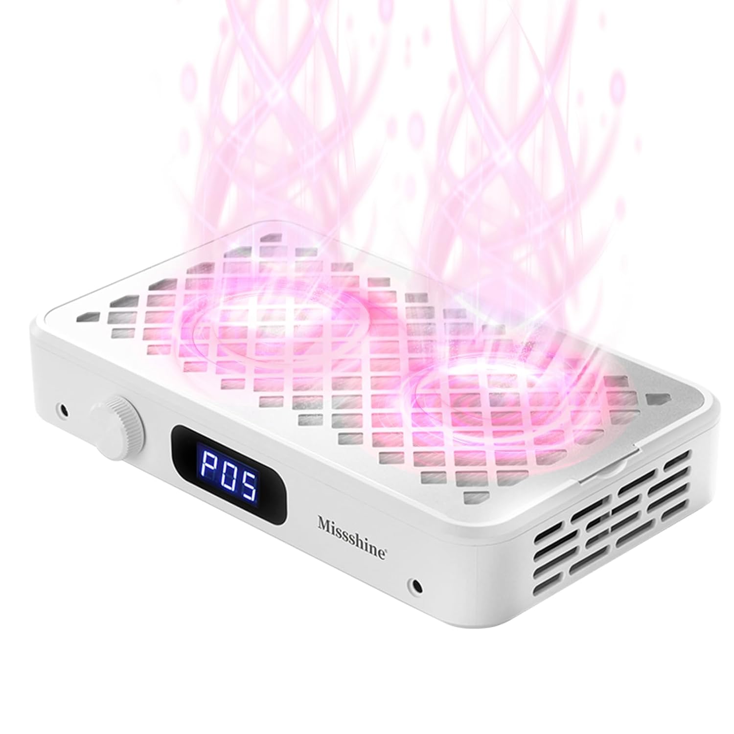 Missshine Nail Dust Collector,Dual-Turbine 7000RPM Professional Dust Collector Nail Tech with Filter Papers (10 Pcs) Nail Fan Dust Collector with 5 Speeds for Salon & Home