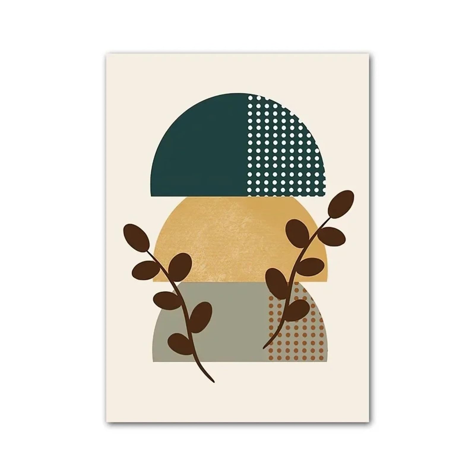 Xenite C Wall Art Anvas Prints Boho Geometri Shapes Leaf Sun Wall Art Anvas Painting Nordi Posters And Prints Abstract For Living Room Decor(,40X50cm)