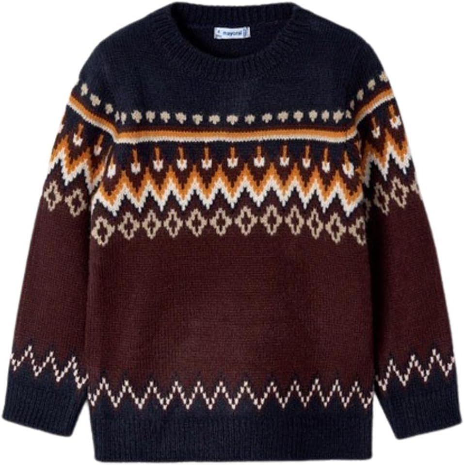 Mayoral Jacquard Sweater for Boys Plum
