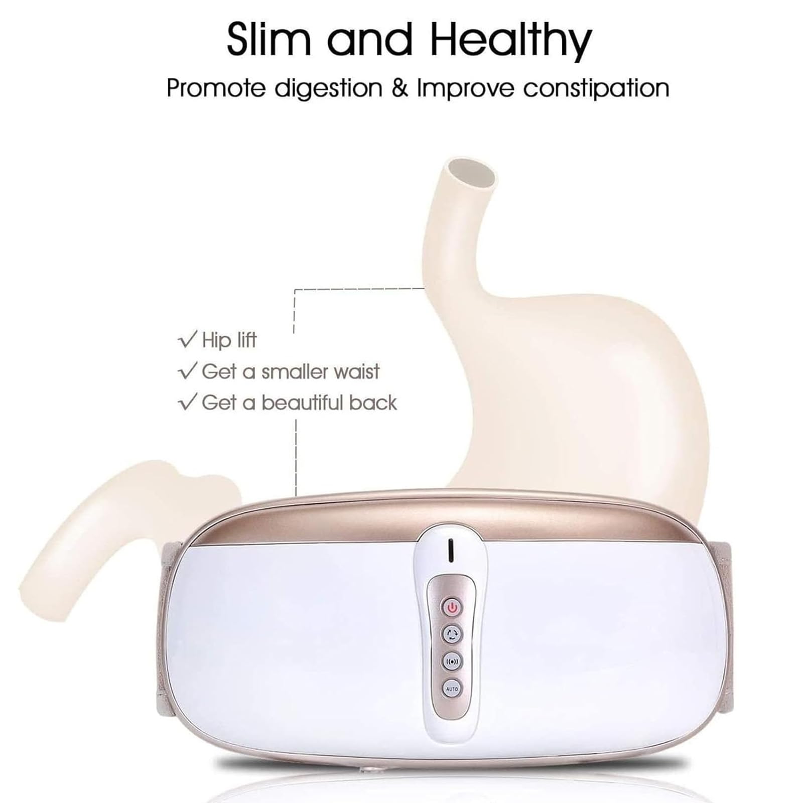 Electric Abdominal Massage, Wireless Model Slimming Belt with 4 Massage Intensities & 360° Massage and Vibrating Heat for Waist, Back Massage, Lifting Buttocks, Slimming Belly and Thighs