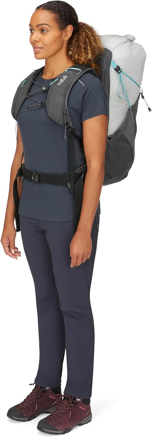 Rab Women's Muon ND Hiking Pack - Lightweight Durable Backpack for Hiking, Trekking, & Backpacking - Pewter/Graphene - 40-Liter (Back Length - Small)