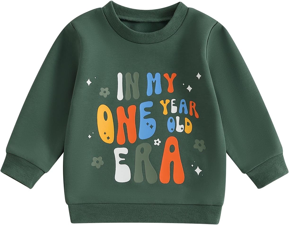 DomisolaBaby Girl First Birthday Outfit in My One Year Old Era Sweatshirt Fall Long Sleeve Shirt 1st Birthday Girl Clothes