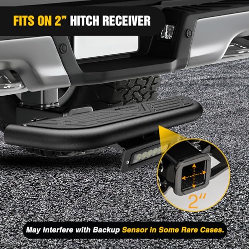 Image of Nilight Hitch Step 2 Inch Receiver Universal with LED Light, Pin Lock and U-Bolts Stabilize,Rear Bumper Guard for Pickups Trucks Vans SUVs ATVs