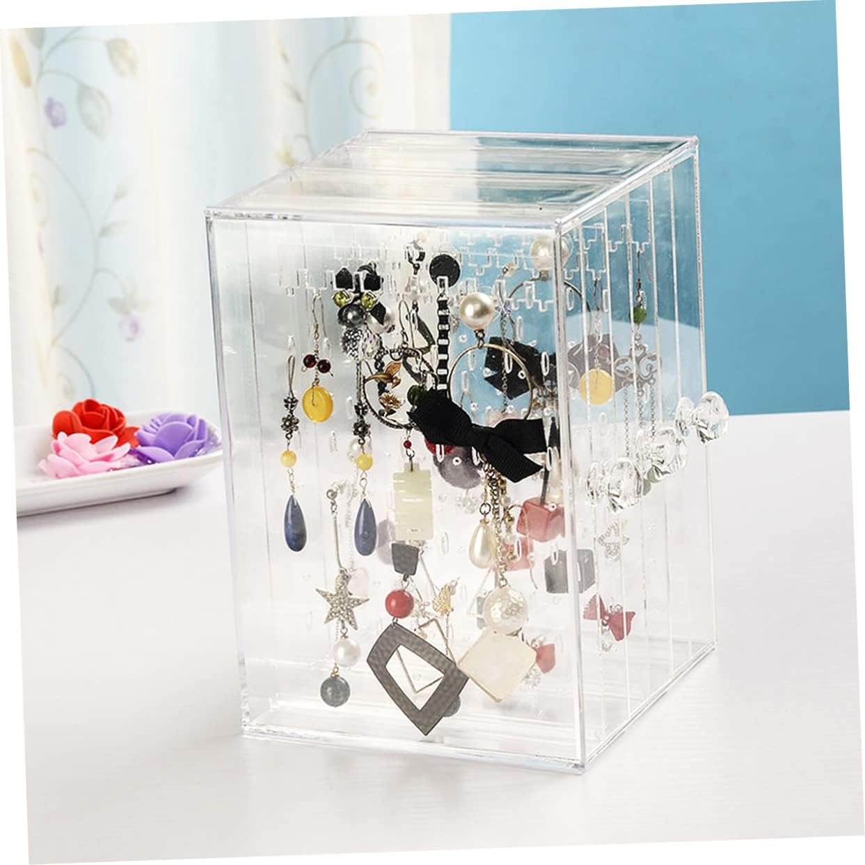 SAFIGLE Practical Ornaments Display Stand Earring Display Holder Necklace Organizer Earring Jewelry Tower Hanging Accessories