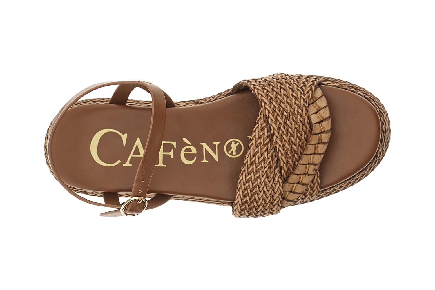 CAFèNOIR - Sandalo Gilda In Sintetico Intrecciato E Zeppa, Da Donna, Colore Marrone