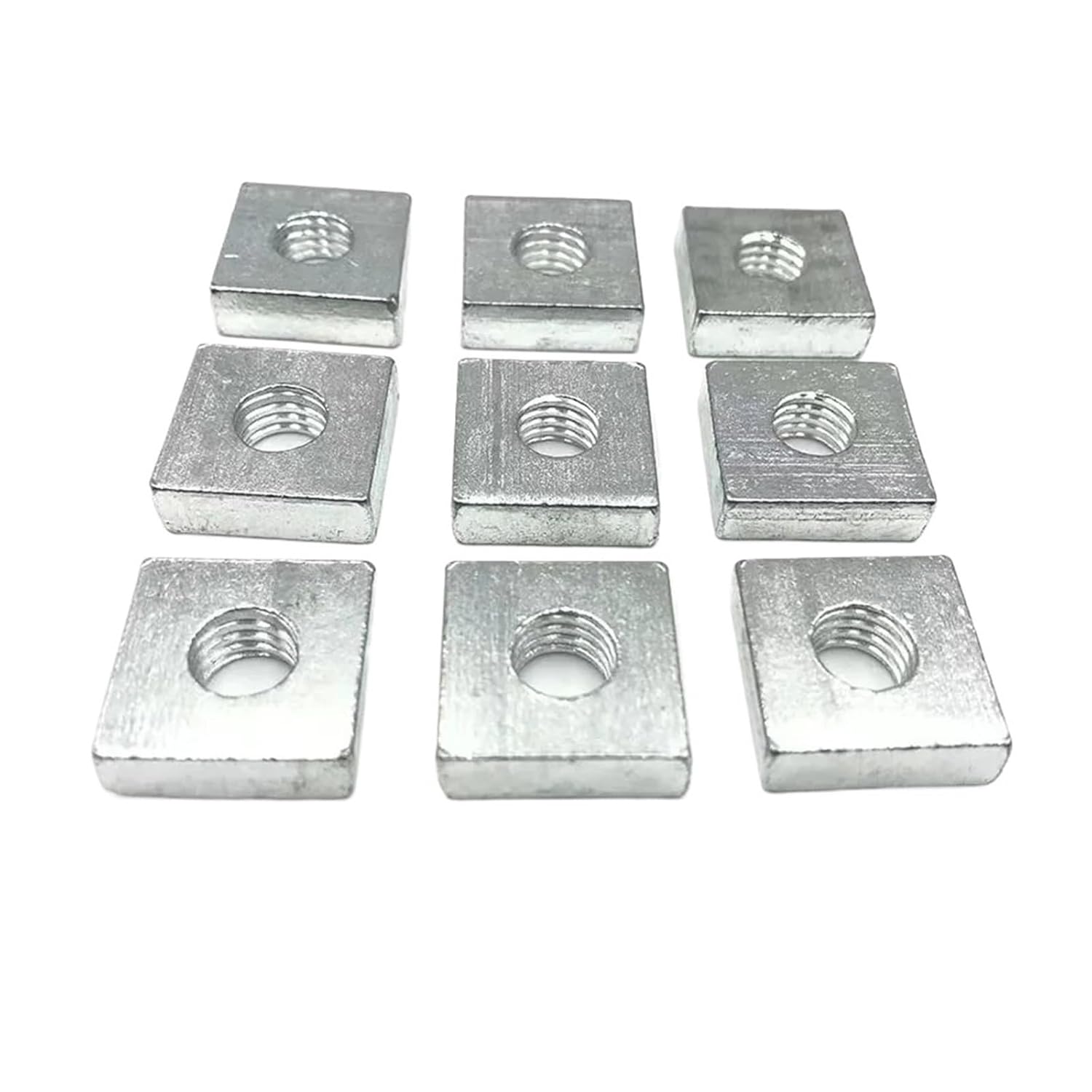 10PCS Square Thin Nuts M3 M4 M5 M6 M8 Carbon Steel Galvanized Zinc Plated Thin Block Quadrangle Block Thin Square Nut (Size : M5x20x20x4mm)