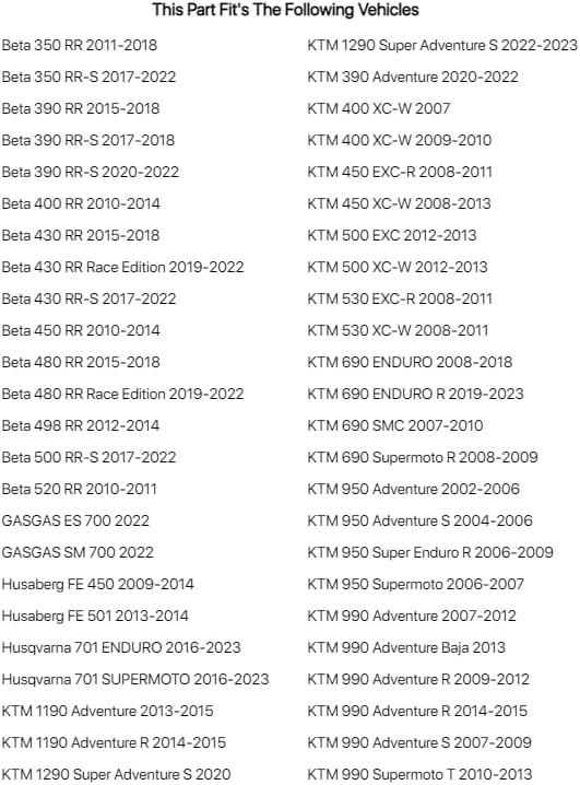 Hot Cams Valve Shim Kit 10.0mm OD for KTM 450 EXC-R 2008-2011