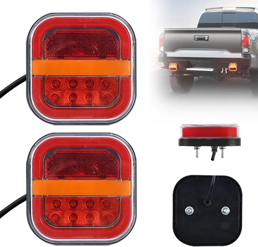 Led Trailer Light Kit,Trailer Light for Towing,Portable Led Tow Lights Kit for Trucks,Boat,RV Amber IP67 Waterproof (2PC)