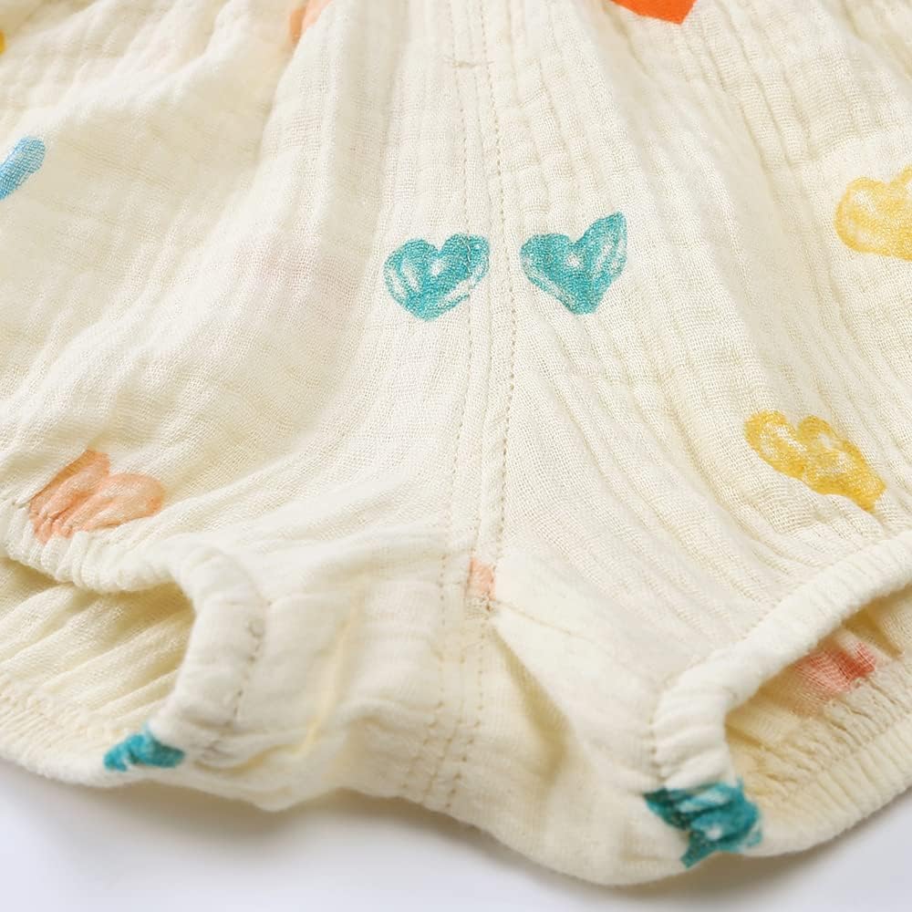 MYGBCPJS Baby Girls Boys 3 Pack Cotton Linen Blend Cute Bloomer Shorts Loose Harem Shorts