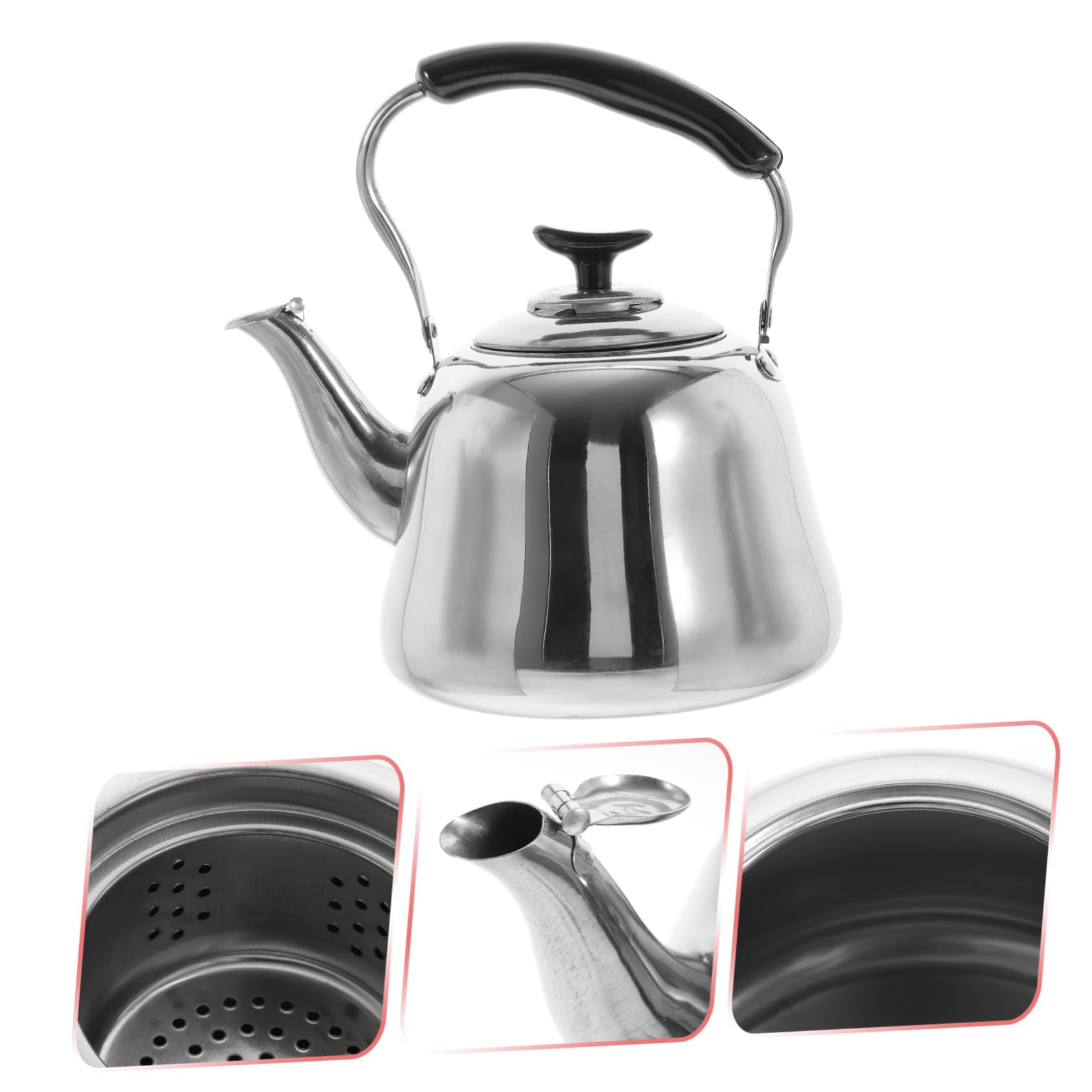 Hervidor Silbante de Acero Inoxidable 2l para Cocina | Mango Antiescaldamiento, Color Plata, Capacidad Doméstica, Uso en Inducción y Estufa