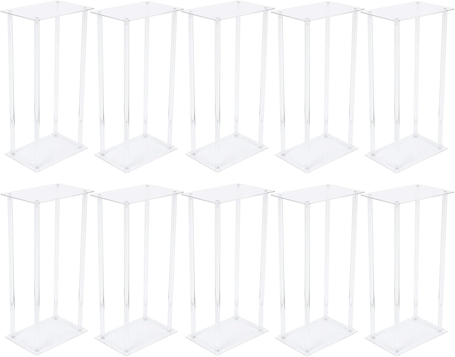 LOYALHEARTDY Acrylic Vases Wedding Centerpieces for Tables, 10 Pack 23.6'' Tall Acrylic Flower Stand Centerpieces Clear Wedding Decoration Modern Tall Vase Tabletop Display Rack Party Backdrops
